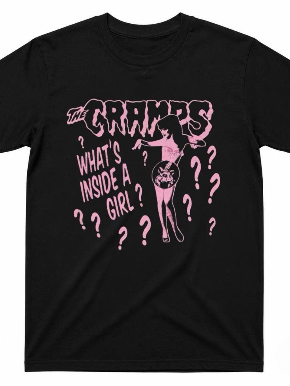 Gildan Shirt With The Cramps "What's Inside a Girl?" Black Graphic Tee